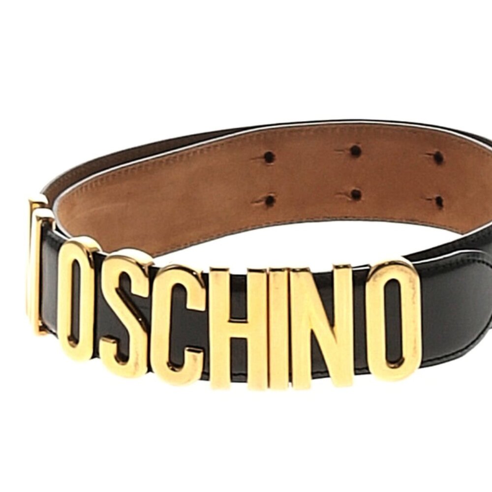 Moschino black leather belt